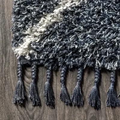 Mercer Shag Plush Tassel Moroccan Diamond Area Rug