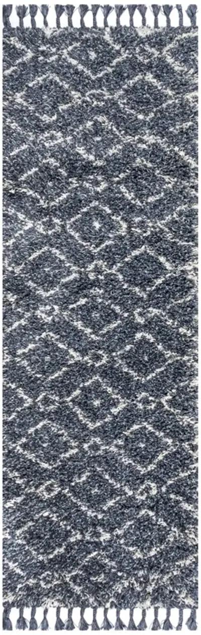 Mercer Shag Plush Tassel Moroccan Diamond Area Rug