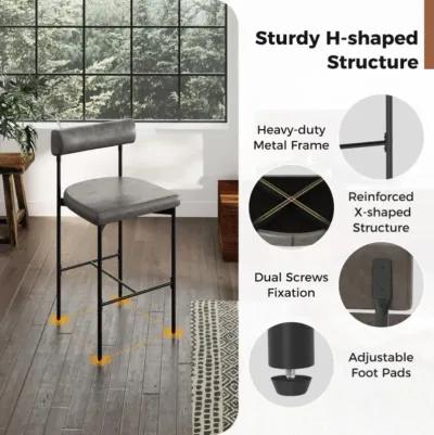 Hivvago 20 Inch Upholstered Bar Stools Set of 2 Counter Height Bar Chairs with  Backrest