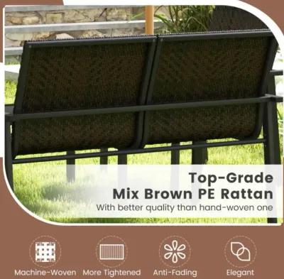 Hivvago 4 Pieces Patio Furniture Set with Heavy Duty Galvanized Metal Frame