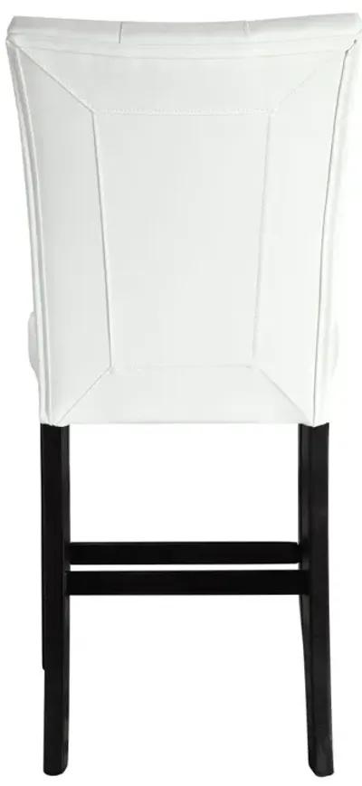 Hussein Counter Height Chair White PU & Black Finish