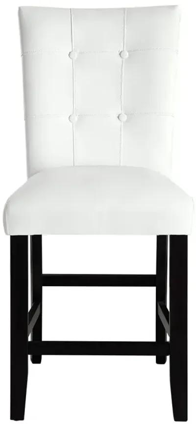 Hussein Counter Height Chair White PU & Black Finish