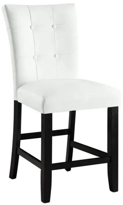 Hussein Counter Height Chair White PU & Black Finish