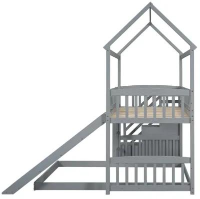 Merax Bunk Bed with Two Drawers and Slide