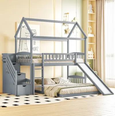 Merax Bunk Bed with Two Drawers and Slide