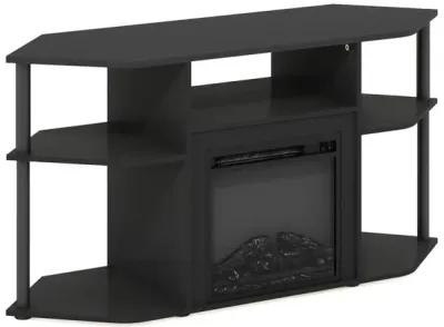 Open Storage Corner Fireplace TV Entertainment Center for TV up to 55 Inch