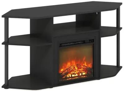 Open Storage Corner Fireplace TV Entertainment Center for TV up to 55 Inch