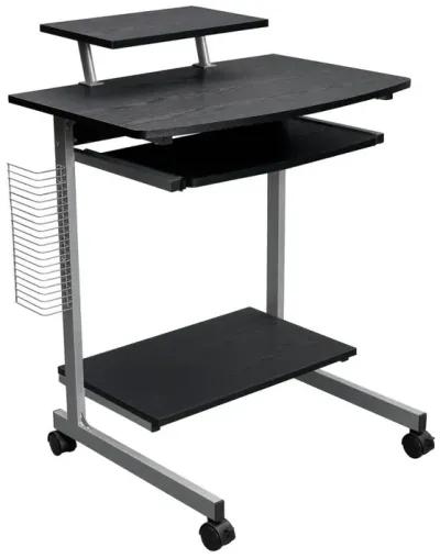 Techni Mobili Compact Computer Cart With Storage . Color: Espresso