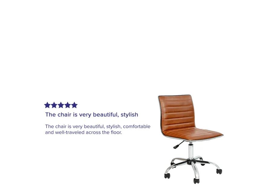 Alan Low Back Designer Armless Ribbed Swivel Task Office Chair