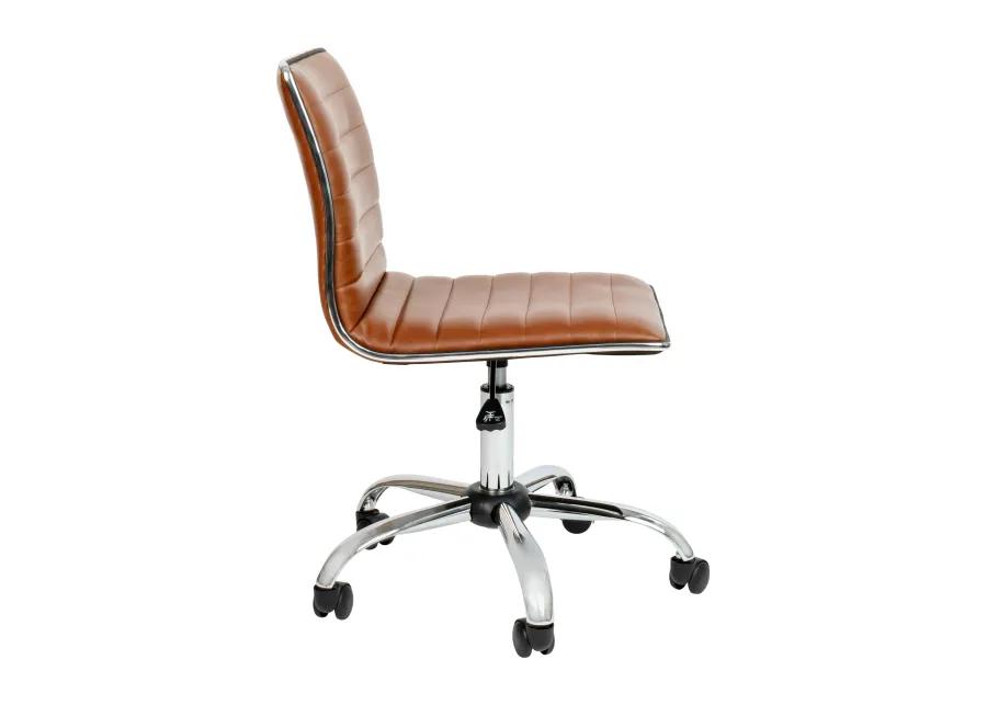 Alan Low Back Designer Armless Ribbed Swivel Task Office Chair