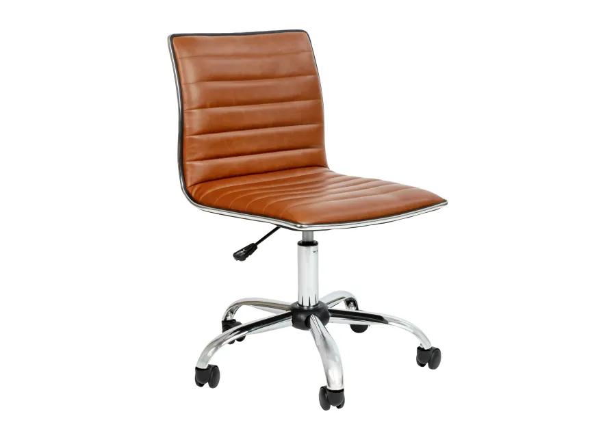 Alan Low Back Designer Armless Ribbed Swivel Task Office Chair