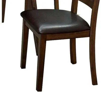 Wooden Dining Table with Ladder Back Style Chairs, Set of 5, Brown - Benzara