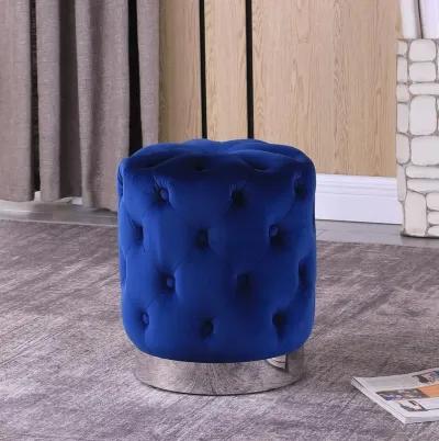 Jacobson Tufted Velvet Blue Accent Ottoman