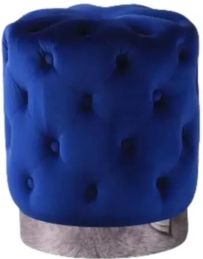 Jacobson Tufted Velvet Blue Accent Ottoman