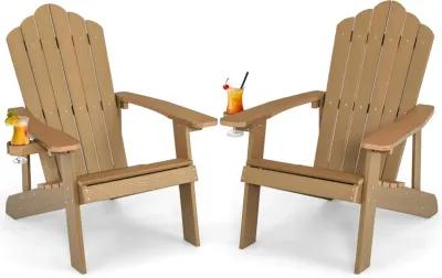 Weather Resistant HIPS Outdoor Adirondack Chair with Cup Holder