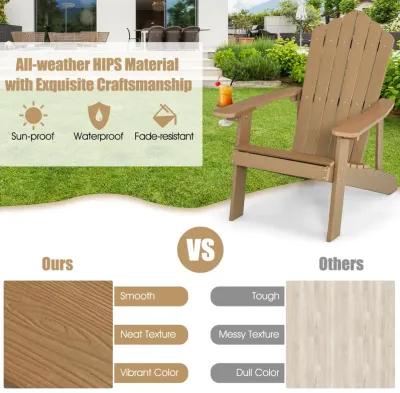 Weather Resistant HIPS Outdoor Adirondack Chair with Cup Holder