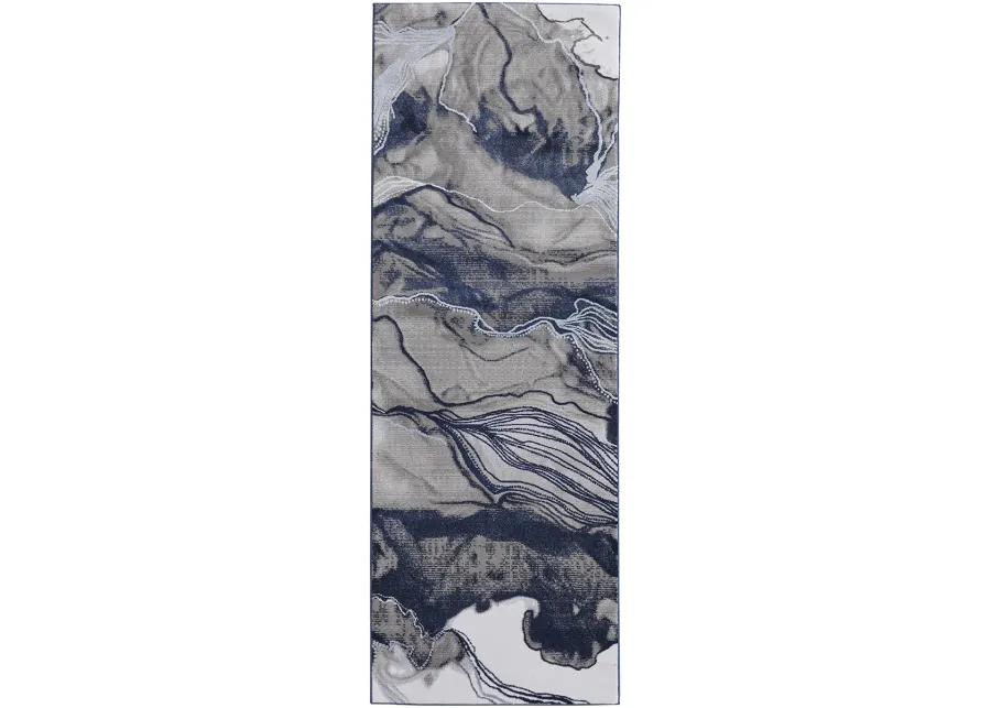 Gaspar 39KTF Blue/Gray/Ivory 1'8" x 2'10" Rug