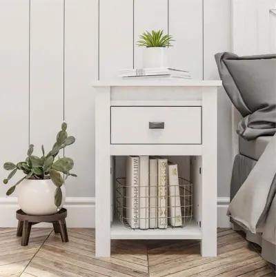 Hivvago Farmhouse 1-Drawer Bedroom Nightstand with Open Shelf