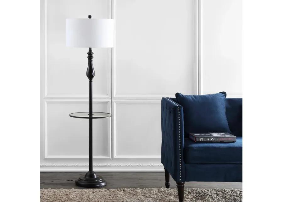 Laine 60" Metal/Glass LED Side Table and Floor Lamp, Oil Rubbed Bronze