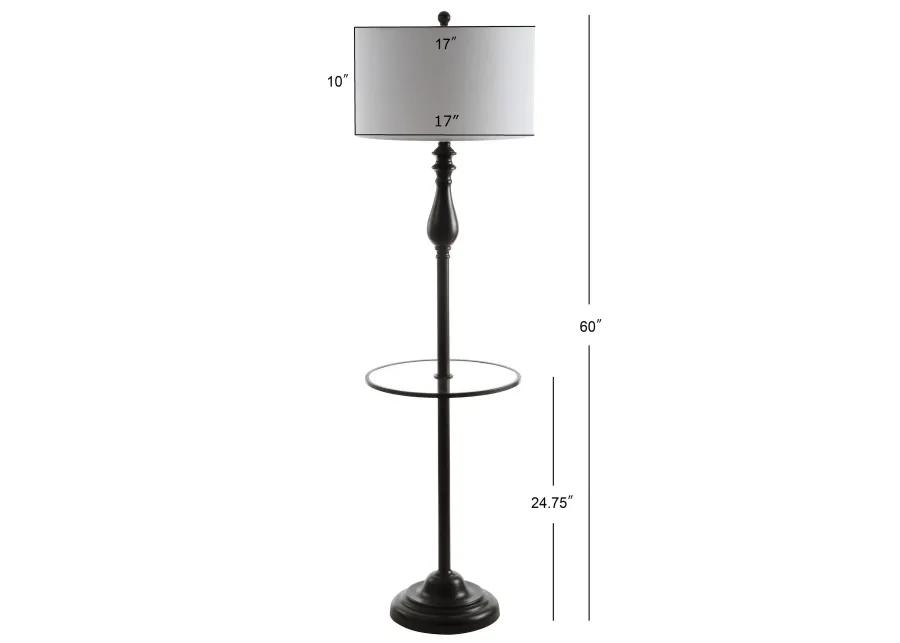 Laine 60" Metal/Glass LED Side Table and Floor Lamp, Oil Rubbed Bronze