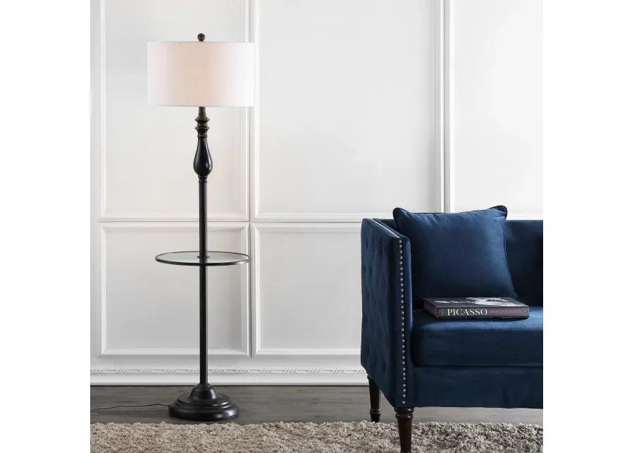 Laine 60" Metal/Glass LED Side Table and Floor Lamp, Oil Rubbed Bronze