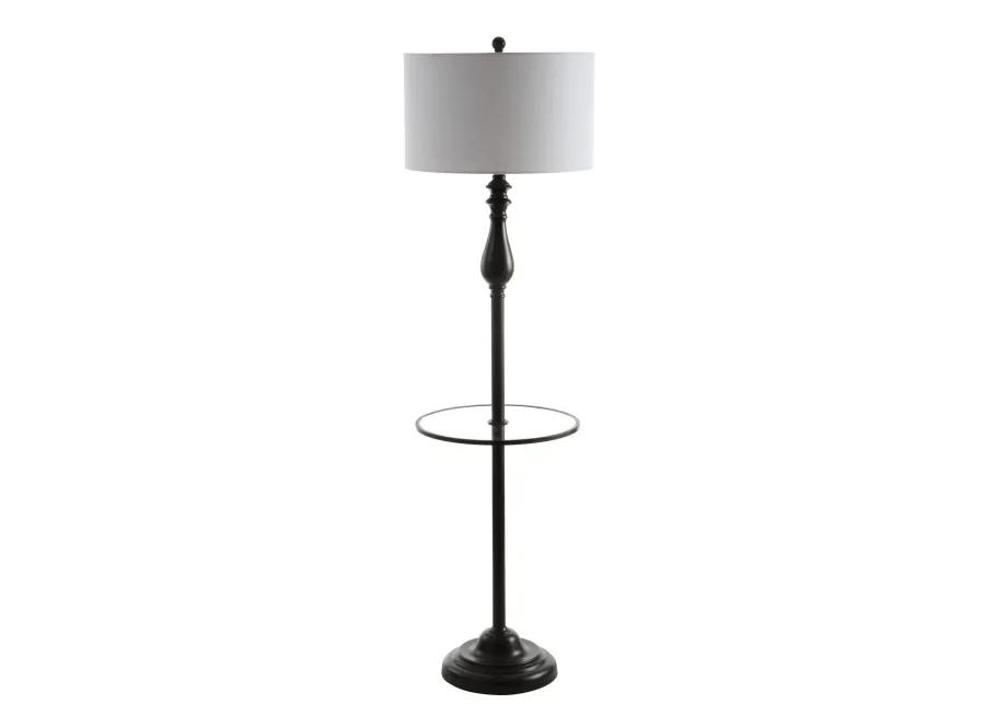 Laine 60" Metal/Glass LED Side Table and Floor Lamp, Oil Rubbed Bronze