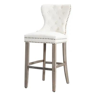 WestinTrends 29" Tufted Velvet Bar Stool