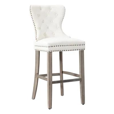 WestinTrends 29" Tufted Velvet Bar Stool