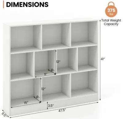 Hivvago 41 inches Wooden Toy Storage Organizer with 10 Cubes for Kids