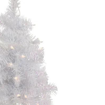 2' Pre-lit Rockport White Pine Artificial Christmas Tree  Clear Lights