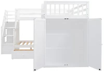 Merax  L-Shaped Bunk Bed With 3 Drawers