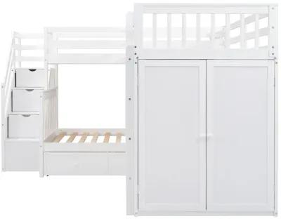 Merax  L-Shaped Bunk Bed With 3 Drawers