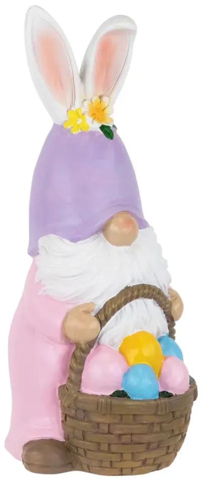 Easter Bunny Gnome with Egg Basket Figurine - 11.5"