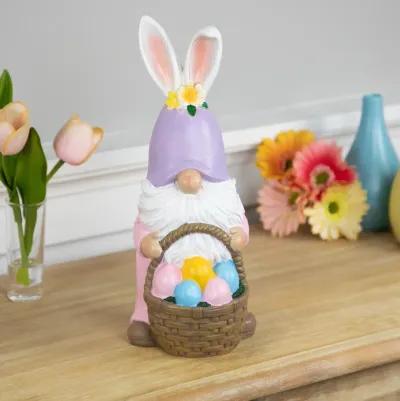 Easter Bunny Gnome with Egg Basket Figurine - 11.5"