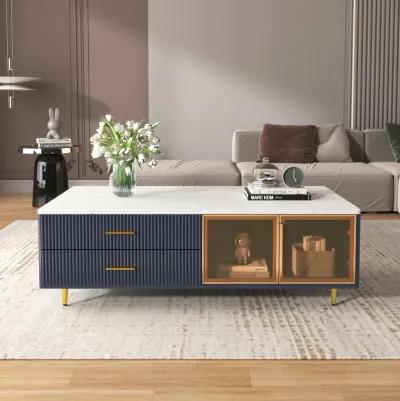 Merax Modern Coffee Table with Storage Drawers