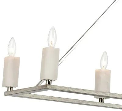 White Stone 48" Wide Light Linear Chandelier