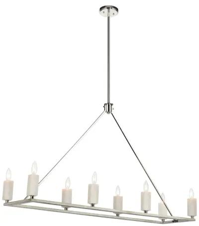 White Stone 48" Wide Light Linear Chandelier