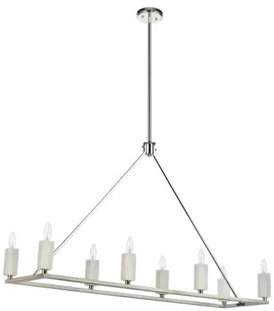 White Stone 48" Wide Light Linear Chandelier