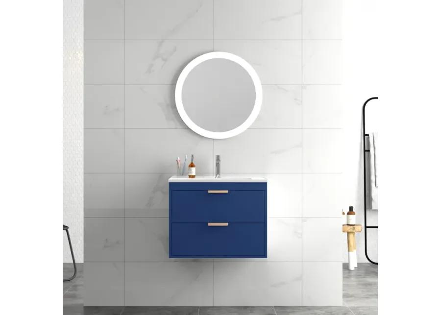 Modern Wall Mount Bathroom Vanity with Undermount Porcelain Sink and MDF Cabinet