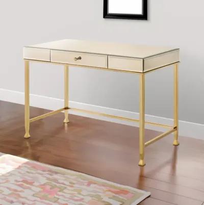 Rectangular Storage Writing Desk, Pink-Benzara