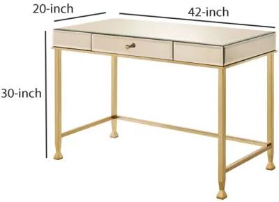 Rectangular Storage Writing Desk, Pink-Benzara