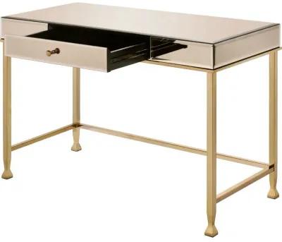 Rectangular Storage Writing Desk, Pink-Benzara