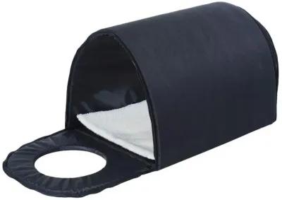 Outdoor Heated Cat House with Warm Padded Bed in Black