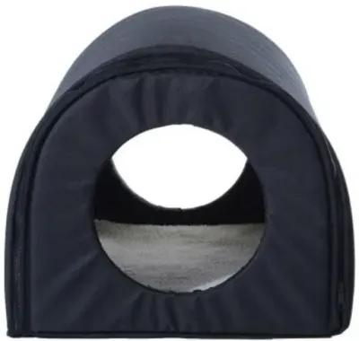 Outdoor Heated Cat House with Warm Padded Bed in Black