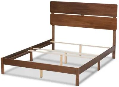 Baxton Studio Anthony Modern and Contemporary Walnut Brown Finished Wood King Size Panel Bed