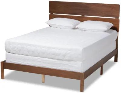 Baxton Studio Anthony Modern and Contemporary Walnut Brown Finished Wood King Size Panel Bed