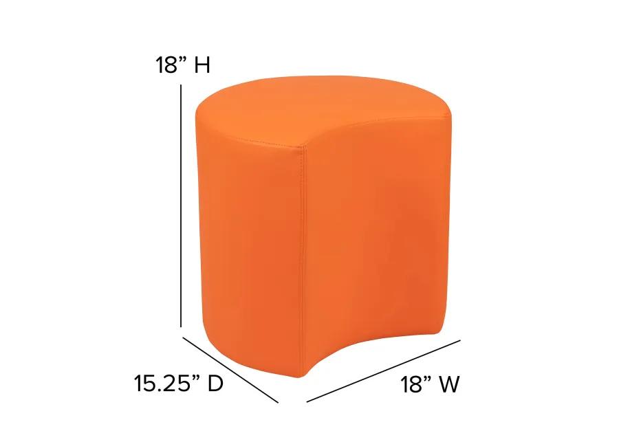 Flash Furniture Nicholas Soft Seating Flexible Moon for Classrooms and Common Spaces - 18" Seat Height (Orange)