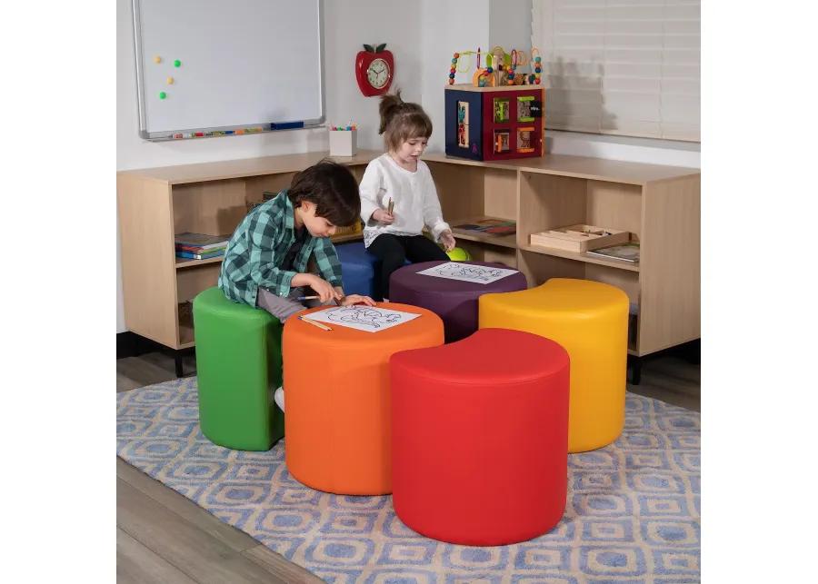 Flash Furniture Nicholas Soft Seating Flexible Moon for Classrooms and Common Spaces - 18" Seat Height (Orange)