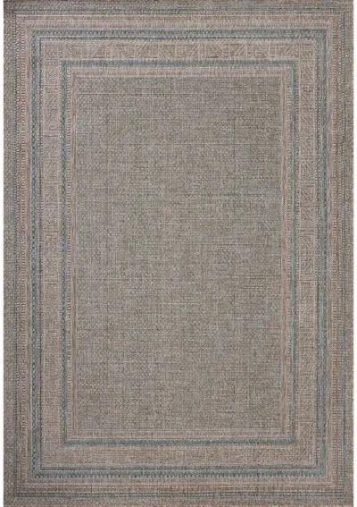 Topanga Natural/Teal 6'7" x 9'4" Area Rug by Amber Lewis x Loloi