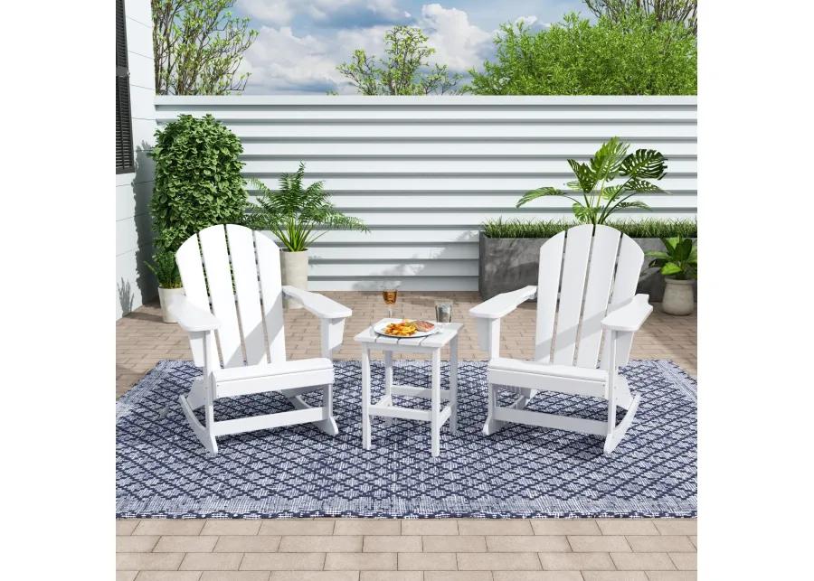 WestinTrends 3-Piece Outdoor Patio Rocking Adirondack Chairs with Side Table Set